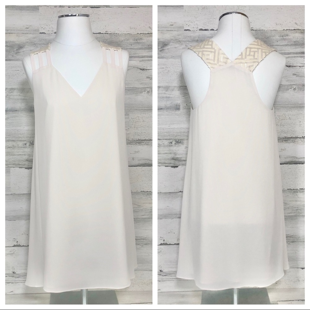 Zoa Crepe Sequin Panel Dress